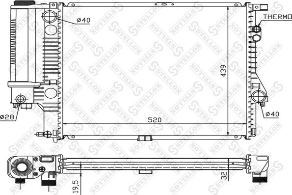 Stellox 10-25022-SX - Радиатор, охлаждение двигателя unicars.by