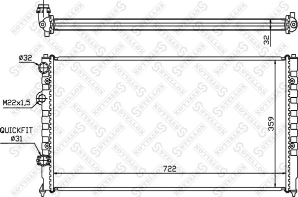 Stellox 10-25073-SX - Радиатор, охлаждение двигателя unicars.by