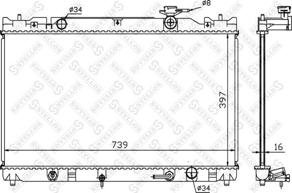 Stellox 10-25149-SX - Радиатор, охлаждение двигателя unicars.by