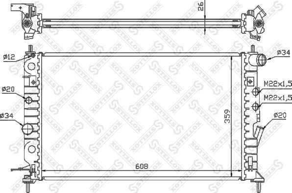 Stellox 10-25140-SX - Радиатор, охлаждение двигателя unicars.by