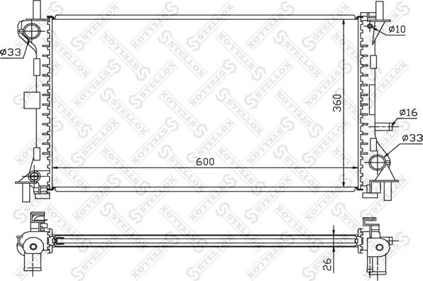 Stellox 10-25159-SX - Радиатор, охлаждение двигателя unicars.by