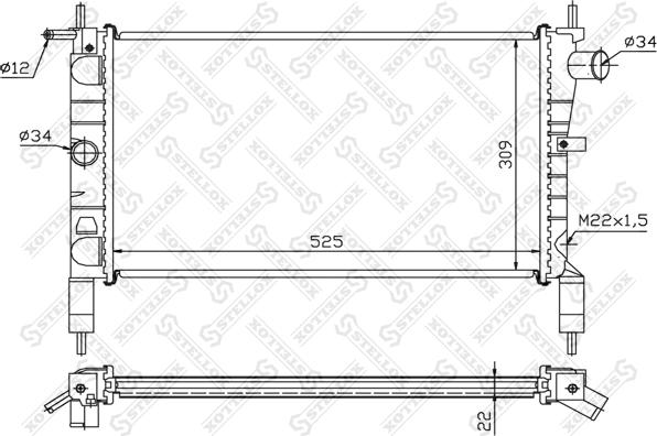 Stellox 10-25102-SX - Радиатор, охлаждение двигателя unicars.by