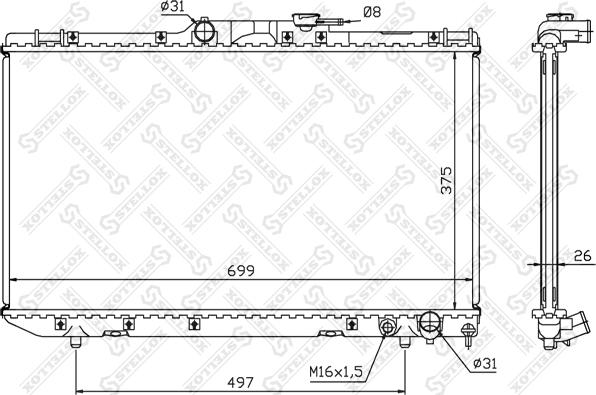 Stellox 10-25115-SX - Радиатор, охлаждение двигателя unicars.by