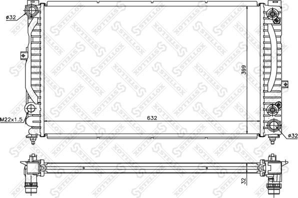 Stellox 10-25139-SX - Радиатор, охлаждение двигателя unicars.by