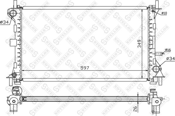 Stellox 10-25130-SX - Радиатор, охлаждение двигателя unicars.by