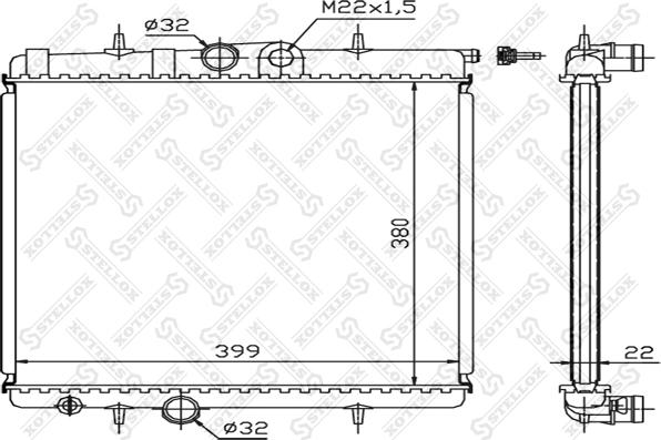 Stellox 10-25122-SX - Радиатор, охлаждение двигателя unicars.by