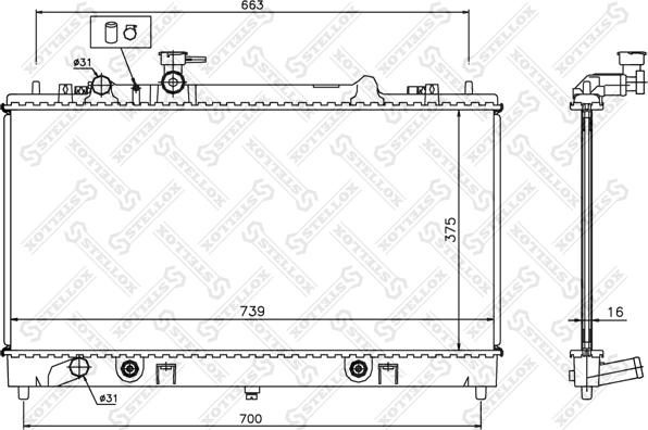 Stellox 10-25852-SX - Радиатор, охлаждение двигателя unicars.by