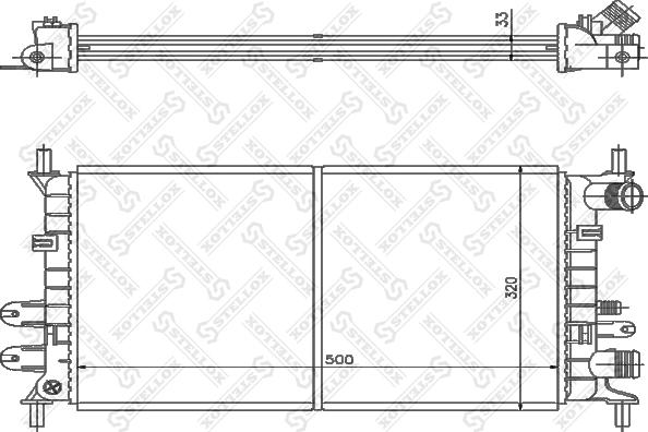 Stellox 10-25811-SX - Радиатор, охлаждение двигателя unicars.by