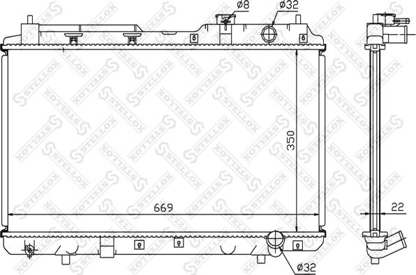 Stellox 10-25343-SX - Радиатор, охлаждение двигателя unicars.by