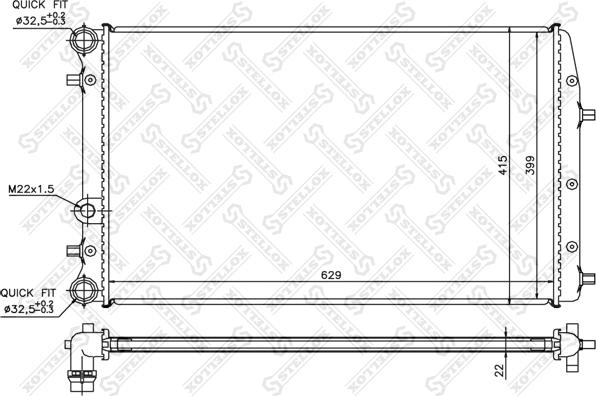 Stellox 10-25359-SX - Радиатор, охлаждение двигателя unicars.by