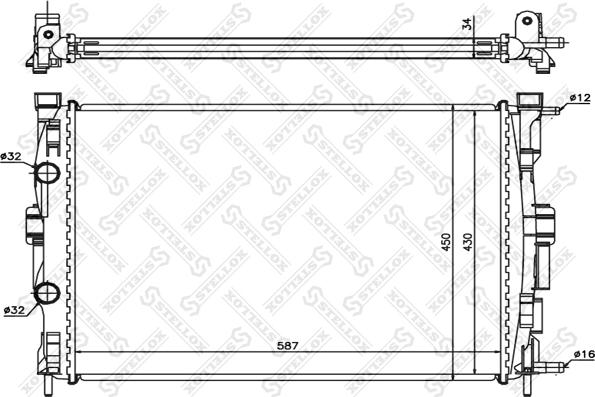 Stellox 10-25358-SX - Радиатор, охлаждение двигателя unicars.by