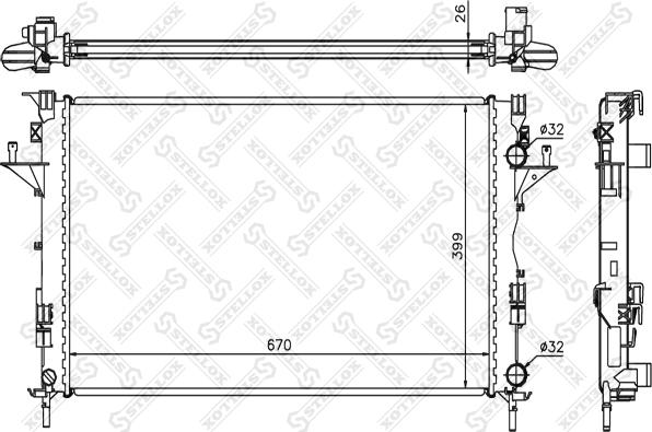 Stellox 10-25357-SX - Радиатор, охлаждение двигателя unicars.by