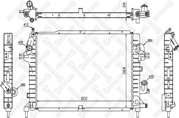 Stellox 10-25388-SX - Радиатор, охлаждение двигателя unicars.by