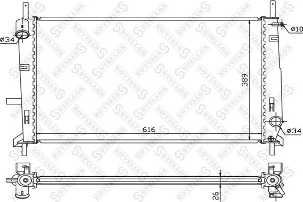 Stellox 10-25291-SX - Радиатор, охлаждение двигателя unicars.by