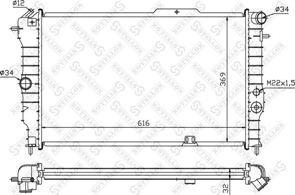 Stellox 10-25251-SX - Радиатор, охлаждение двигателя unicars.by