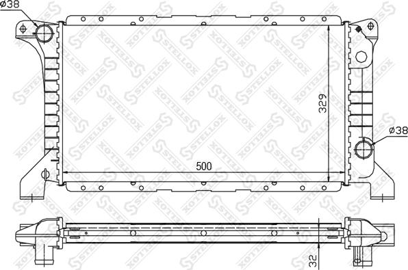 Stellox 10-25252-SX - Радиатор, охлаждение двигателя unicars.by