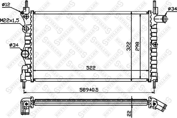 Stellox 10-25223-SX - Радиатор, охлаждение двигателя unicars.by