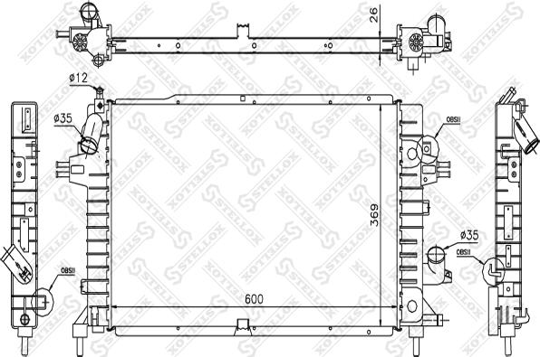 Stellox 10-26056-SX - Радиатор, охлаждение двигателя unicars.by