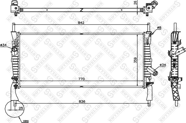 Stellox 10-26752-SX - Радиатор, охлаждение двигателя unicars.by