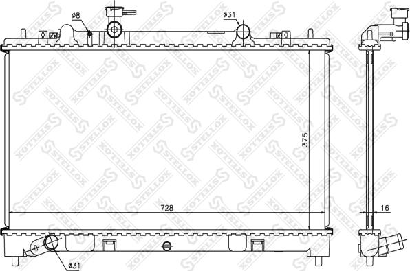 Stellox 10-26704-SX - Радиатор, охлаждение двигателя unicars.by