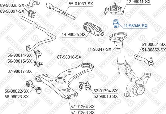 Stellox 11-98046-SX - Отбойник, демпфер амортизатора unicars.by