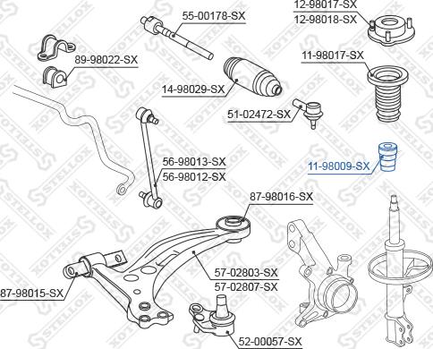 Stellox 11-98009-SX - Отбойник, демпфер амортизатора unicars.by