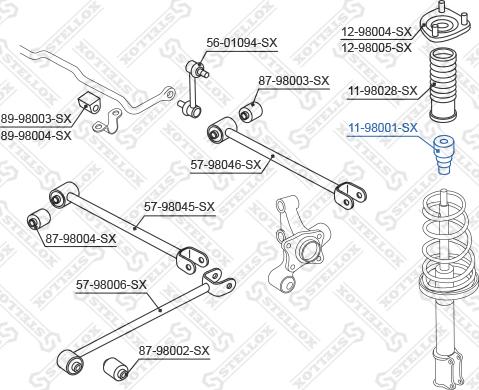 Stellox 11-98001-SX - Отбойник, демпфер амортизатора unicars.by