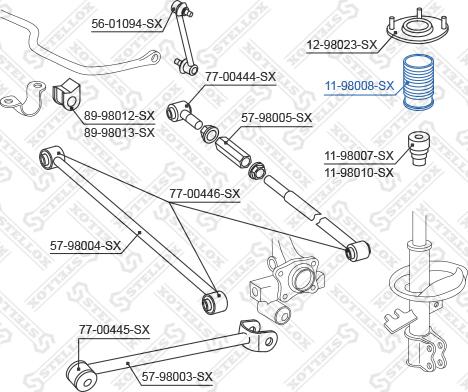 Stellox 11-98008-SX - Пыльник амортизатора, защитный колпак unicars.by