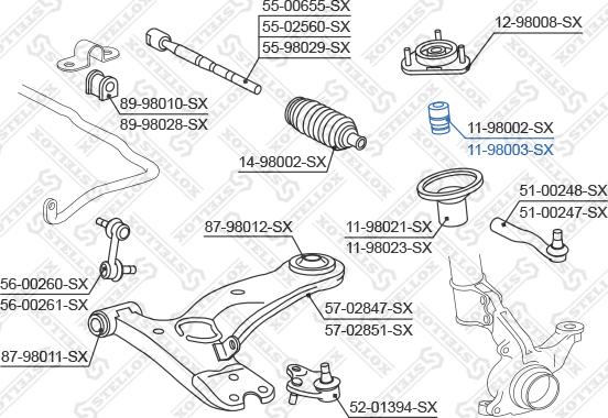 Stellox 11-98003-SX - Отбойник, демпфер амортизатора unicars.by