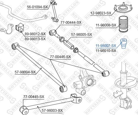 Stellox 11-98007-SX - Отбойник, демпфер амортизатора unicars.by