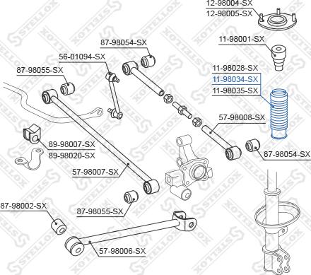 Stellox 11-98034-SX - Пыльник амортизатора, защитный колпак unicars.by