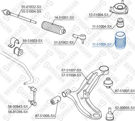 Stellox 11-51005-SX - Пыльник амортизатора, защитный колпак unicars.by