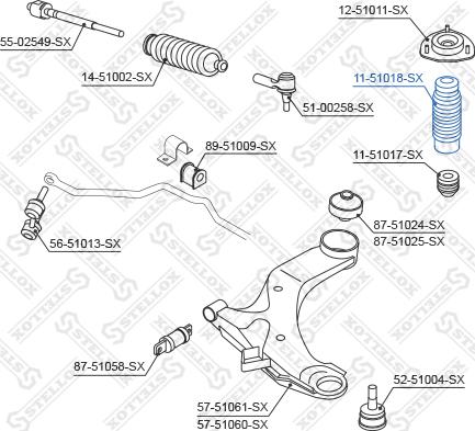 Stellox 11-51018-SX - Пыльник амортизатора, защитный колпак unicars.by