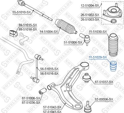 Stellox 11-51029-SX - Отбойник, демпфер амортизатора unicars.by