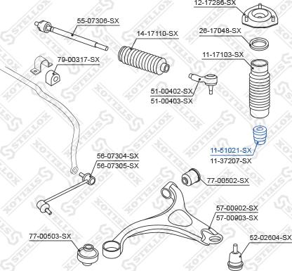 Stellox 11-51021-SX - Отбойник, демпфер амортизатора unicars.by