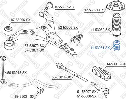 Stellox 11-53031-SX - Отбойник, демпфер амортизатора unicars.by