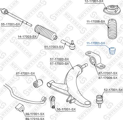 Stellox 11-17001-SX - Отбойник, демпфер амортизатора unicars.by