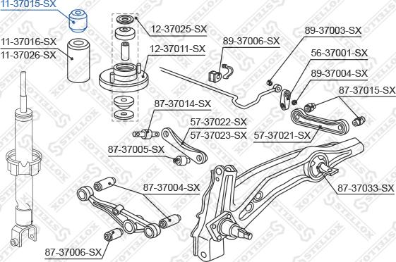 Stellox 11-37015-SX - Отбойник, демпфер амортизатора unicars.by