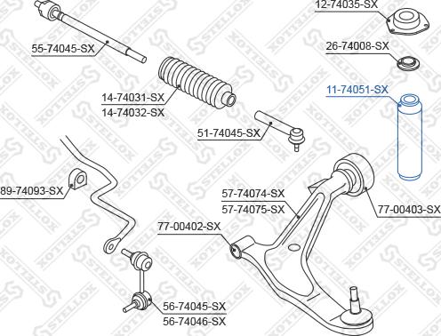 Stellox 11-74051-SX - Пыльник амортизатора, защитный колпак unicars.by