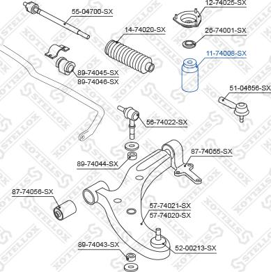 Stellox 11-74008-SX - Отбойник, демпфер амортизатора unicars.by