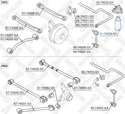 Stellox 11-74034-SX - Отбойник, демпфер амортизатора unicars.by