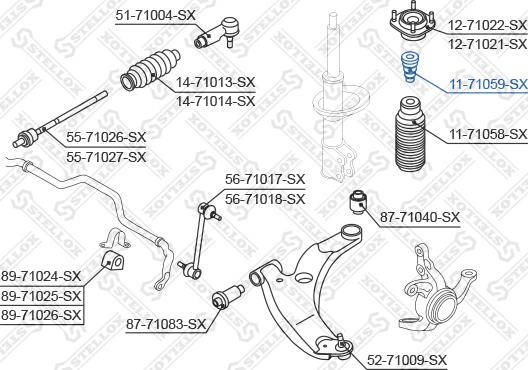 Stellox 11-71059-SX - Отбойник, демпфер амортизатора unicars.by