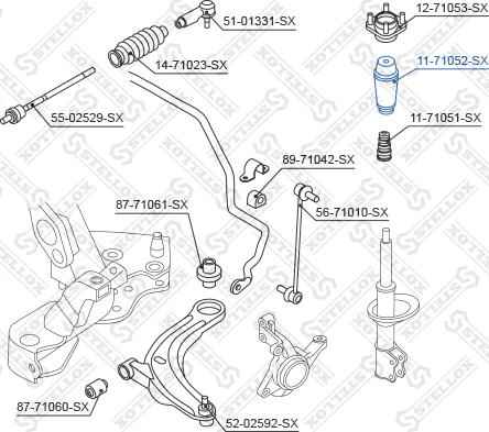 Stellox 11-71052-SX - Пыльник амортизатора, защитный колпак unicars.by