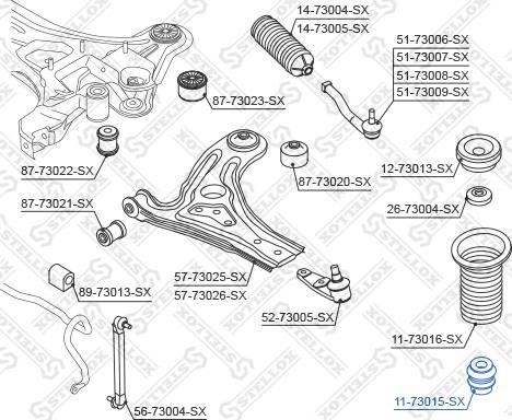 Stellox 11-73015-SX - Отбойник, демпфер амортизатора unicars.by