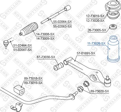 Stellox 11-73026-SX - Пыльник амортизатора, защитный колпак unicars.by