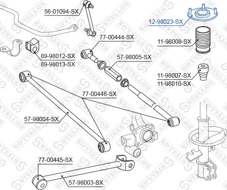 Stellox 12-98023-SX - Опора стойки амортизатора, подушка unicars.by