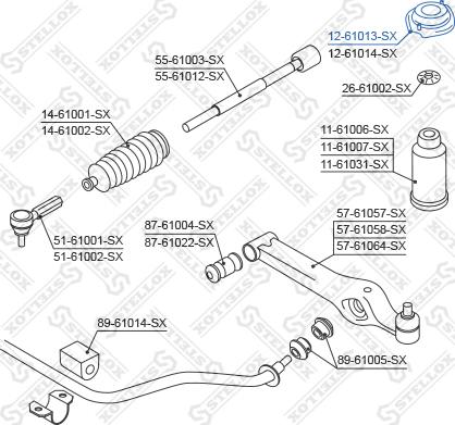 Stellox 12-61013-SX - Опора стойки амортизатора, подушка unicars.by