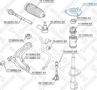 Stellox 12-17069-SX - Опора стойки амортизатора, подушка unicars.by