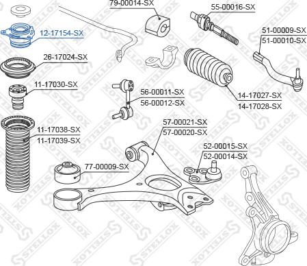 Stellox 12-17154-SX - Опора стойки амортизатора, подушка unicars.by