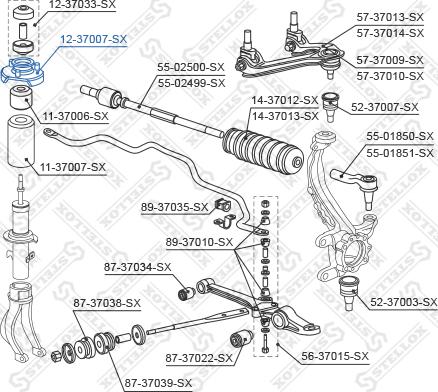 Stellox 12-37007-SX - Втулка амортизатора, подушка unicars.by